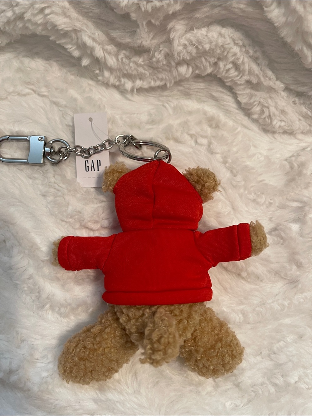 NWT GAP Red Hoodie Plush Bear Bag Charm - Picture 14 of 16